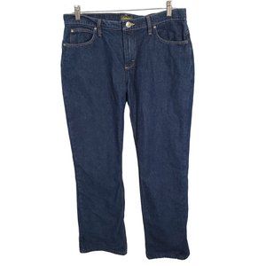 Cabela's Womens Size 12 Short Jeans Plaid Flannel Lined Denim